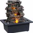 Tabletop Water Fountain, Home Dcor Soothing Sound Machine with Automatic Pump, Deep Basin and Natural River Rocks. Indoor Zen Relaxation for Office, Living Room, or Bedroom Dcor.
