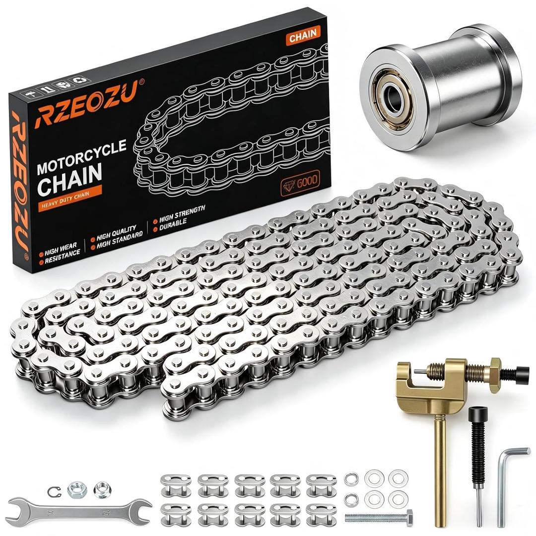 35 Chain with Mini Bike Chain Tensioner 140 Links Replacement for Coleman CT100U CC100X Baja Doodlebug DB30 Motovox MBX10 MBX11 MMB80 Minibike Predator 79cc 97cc 100cc Engine Powersports Parts