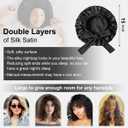Merdia Satin Hair Bonnet for Women with Soft Elastic Tie Band | Elastic and Reusable Shower Hair Caps | Satin Bonnet for Sleeping Women, Shower Caps | Double Layers Hair Cap | 15 Inches, Black