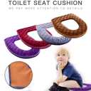 Toilet Seat Cushion - Soft, Thicker, Warmer Washable Covers with Zipper - Home Reusable (Gray)
