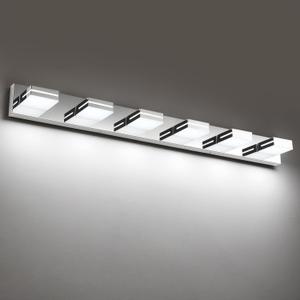 SineRise LED Modern Bathroom Vanity Light Fixtures (6-Light, 48-Inch), Chrome Modern Acrylic Bathroom Wall Lighting Fixtures Over Mirror (Cool White 6000K) (Chrome- Non-dimmable)