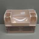 HBlife Makeup Organizer for Vanity with Brush Holder, Large Bathroom Countertop Cosmetic Organizer Skin Care Storage, Easy to Store Lipsticks, Nail Polishes, Perfumes, Eyeshadow Palettes, Pink