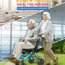 Wheelchairs for Adults,Transport Wheelchair Lightweight Foldable Chairs with Handbrakes,Portable Wheelchair Travel Wheel Chairs for Seniors,Walkers for Seniors Support 300lbs(Blue)