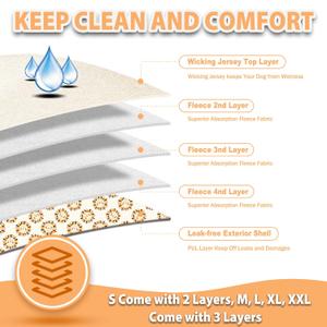 Langsprit Washable Female Dog Diapers (3 Pack) - Doggie Reusable Small Medium Large Dog Diapers for Doggy Puppy Female in Period - Highly Absorbent Dog Heat Panties (Medium,Rabbit, Owl, Lion)