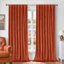 BGment Luxury Velvet Curtains 90 Inches for Living Room, Terracotta Rust Fall Decor Blackout Velvet Curtains Super Soft Drapes with Back Tab and Rod Pocket for Bedroom, Set of 2 Panels, 52 x 90 Inch
