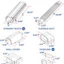 LyPrem 16.5Ft Mini Split Line Set Cover 4" PVC Line Cover Kit for Mini Split and Central Air Conditioner & Heat Pump