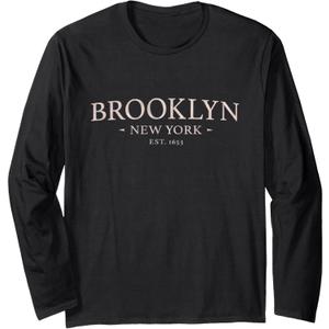 Brooklyn New York - Simple Brooklyn NY Long Sleeve T-Shirt (Small, Black)
