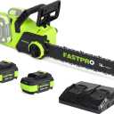 FASTPRO 40V 16-inch Cordless Chainsaw, Brushless Chain Saw Kit with 2 Batteries (4.0Ah) and Charger Base, For Wood Cutting & Trimming