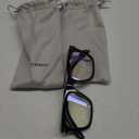 Gleyemor Blue Light Glasses for Men Women Trendy Square Frame Blue Light Blocking Lens Computer Glasses