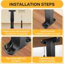 8 PCS Adjustable Height Bed Frame Support Legs - 7.8-14.6inch Bed Slats Support Leg with Screws, Furniture Legs for Bed Frame/Bed Center Slat/Cabinet/Dresser/Table/Sofa/Chair, Bed Replacement Legs