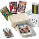 HPRT 4x6 Photo Printer with 108 Sheets & 2 Ribbons, Portable Picture Printer for iPhone & Android Phone, Instant Photo Printer, Bluetooth Photo Printer, Home Use, Ideal Valentine's Day Gift, Beige