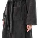 COOVA Premium Women's Plush Soft Robe  Fluffy, Warm Fleece Long Sherpa Bathrobe (X-Large, Dark Grey)