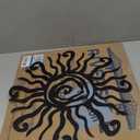 Zonon 1 Pcs Wacky Sun Metal Wall Art Outdoor Decor 11.81 Inch Rust Proof Sun Wall Decor Hanging Outdoor Plaques for Home Garden Patio Bedroom Living Room Office Kitchen(Black)