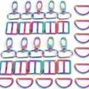 PECMER 30 Pcs Rainbow Purse Hardware for Bag Making Swivel Hooks 1 Inch D Rings for Purse Strap Dog Collar Handbags Buckles Replacement Belt Making Supplies 25mm 10 Set Colorful(30 pcs Rainbow)