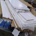 Merax Modern Farmhouse Hall Tree with Bench, 4-in-1 Entryway Storage Cabinet & Shoe Organizer with Hooks, White