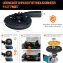 Dust Shroud for Angle Grinder 4.5 inch and 5 inch, Grinder Dust Shroud with 2 Spacers, 3 Pcs Hose Adapters 1 1/4 inch to 1 3/4 inch to 2 2/5 inch