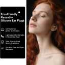 2 x Ultra-Comfy Earplugs for Sleeping Noise Cancelling, 45dB Reusable Ear Plugs for Noise Reduction with 8 Eartips, Silicone Hearing Protection Ear Plugs for Sleep,Work,Concert and Travel