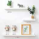 16 Inch Floating Shelves Wall Mounted, Solid Wood Wall Shelves for Decor and Storage, Picture Ledge Shelf for Bedroom/Bathroom/Living Room/Kitchen/Laundry Room, White Color,16*4*1.5, 1 Pack