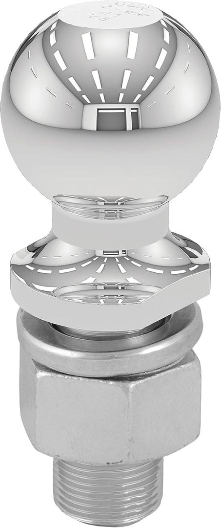 CURT 40078 2-5/16-Inch Chrome Trailer Hitch Ball, 15,000 lbs, 1-1/4 x 2-5/8-Inch Shank, Packaged