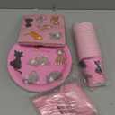 Sustainable Greetings Cat Birthday Party Supplies, Paper Plates, Napkins, Cups and Plastic Cutlery (Serves 24, 144 Pieces) - Cat Birthday Decorations - Kitten Party Decorations