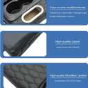 Universal Car Multifunctional Armrest Heightening Pad Microfiber Leather Black Multifunctional Car Armrest Cushion Storage Cup Holder Phone Storage Slot