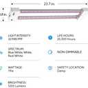 Feit Electric Grow Light 19W 2ft LED for Indoor Plants and Gardens, Full Spectrum Dual Hanging Bulb Grow Light, Hydroponic, GLP24ADJS/19W/LED