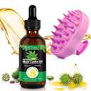 2 x Multipurpose Cold Pressed Natural Jamaican Black Castor Oil with Head Massager, 2.02 Fl Oz for Hair and Skin, Promote Hair Growth