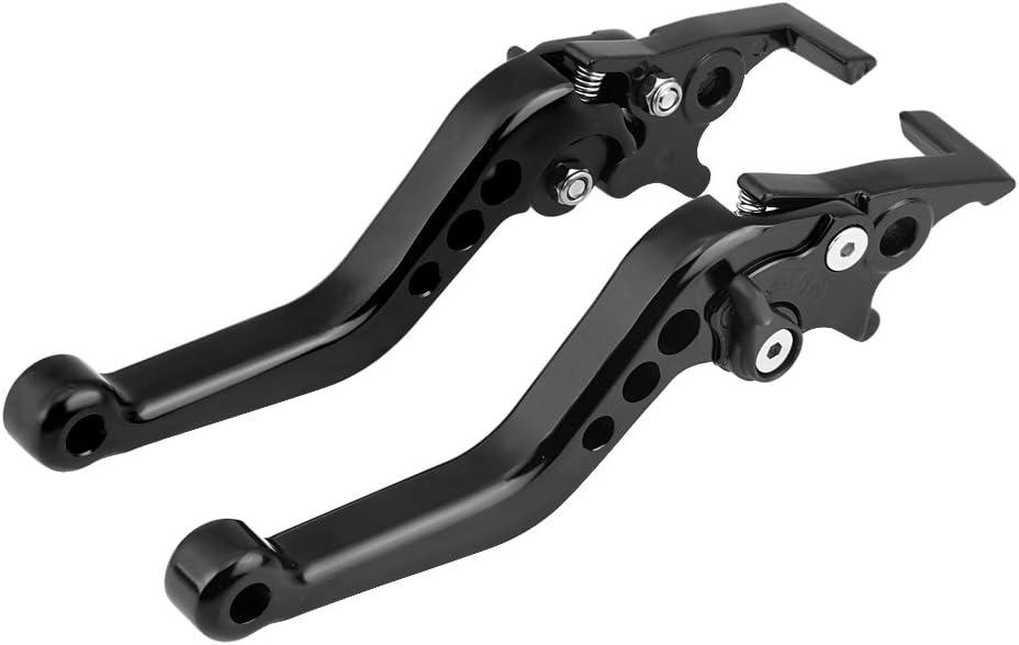 Fydun Motorcycle Scooter Brake Levers, 1 Pair Universal CNC Aluminum Alloy Double Disc Clutch Brake Levers Handle (Black)