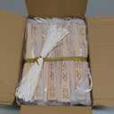 50 Sets Wooden Hand Fan Wood Handheld Folding Fans with Organza Bags and Thank You Tag and Tassels Wedding Party Favors
