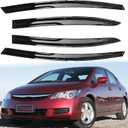 4PCS Side Window Vent Visor Sun Wind Rain Guard Deflectors Outside Mount Replacement for 2006-2011 Civic