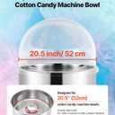 VEVOR Cotton Candy Machine Cover 21 Inch, Acrylic Dome Bubble Shield Compatible with 20 inch Commercial Cotton Candy Floss Maker Bowl for Party, Shops, Bottom Groove Design, Transparent