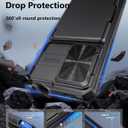 ATATOO for Samsung Galaxy S25 Case Wallet, Built-in Card Holder (3-5 Cards) [RFID Blocking] & Slide Camera Cover, Military Grade Protection, Rugged Silicone Phone Case for Galaxy S25 6.2" 2025, Black