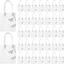 Zhehao 50 Pack Mini Gift Bags Bulk 4x2.75x4.5 Tiny Extra Small Paper Thank You Gift Bags with Handles and Tags for Birthday Party Favors Boutique Small Business Easter(White)
