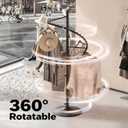 HKaikzo Freestanding 360 Rotating Clothing Rack, Height Adjustable Heavy Duty Metal Spiral Garment Display Rack Modern Coat Stand for Shops, Boutique, Entrance Hall, Bedroom Space Saving