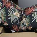 Arden Outdoor Midback Chair Cushion, 18 x 16.5, Rain-Proof, Fade Resistant Simone Black Tropical