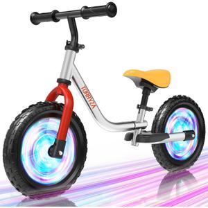 TORRYZA Colorful Lighting Toddler Balance Bike 2 Year Old, Balance Bike 2-5 Years Old,Easy Assembly, Lightweight No Pedal Bike with Adjustable Seat & Handlebar,Gifts for 2 3 4 5 Year Old Boys Girls