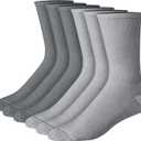 Hanes mens Max Cushioned Crew Socks, Moisture-wicking With Odor Control, Multi-packCrew Sock (6-12, Gray/Charcoal - 6 Pack)