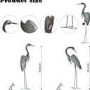 Kircust Garden Crane Statues, Standing Metal Patina Heron Decoy Outdoor Statue, 42-46 Inch Bird Yard Art for Patio Lawn Pond, Set of 2, Large