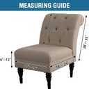 H.VERSAILTEX Armless Accent Chair Covers Thick Velvet Armless Chair Slipcovers High Stretch Chair Covers for Living Room Hotel Machine Washable Furniture Protector with Elastic Bottom, Black
