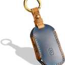 5-Button Leather Key Fob Cover, Compatible with Kia Cerato Ceed Forte NIRO Sorento Seltos Sportage Soul Telluride Keyless Entry Remote Smart Key, No Screw Design Retro Key Protector(Blue)