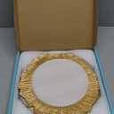 MAONAME 13" Gold Charger Plates, Round Reef Chargers for Dinner Plates, Plastic Plate Chargers for Table Setting, Wedding Decor, Set of 6