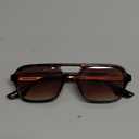 COASION Vintage 70s Flat Aviator Small Frame Sunglasses for Women Men Square Metal Design UV400 Protection Shades (B8 Leopard Frame/Gradient Brown Lens)