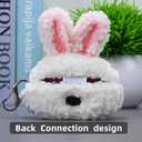 Plush Earbuds Case Cover Compatible with Beats Solo Buds Cartoon Cute Headphone Cases (Plaid Rabbit,for Beats Solo Buds)