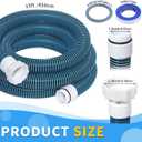 1.5" 15ft EVA Pool Professional Hose with External Male Threads for Above Ground Pools Pump Replacement Hose Pool Supply for Cleaner Kit Heavy Duty Hoses Filter Connection Hoses(Blue)