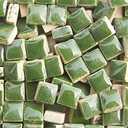 PINUO&KE 200 Pieces / 200 g Square Ceramic Mosaic Tiles - 1x1 cm for Home Decoration, DIY Crafts, Projects - Dark Green