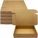 14 x10 x 4 inch Shipping Boxes Set of 50， Brown Corrugated Cardboard Box Mailer Boxes for Packaging Small Business Shipping，Mailing Boxes Bulk for Birthday Wedding Party Book Literature Gift Giving