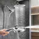 High Pressure Shower Heads,Rain Shower Head with Handheld Spray,10 Spray Modeswith Extension Arm (Silver, 12 Inch)