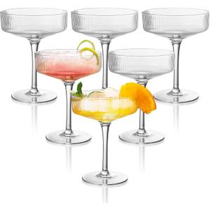 Montex 6 Pcs Coupe Glasses, 10 oz Classic Martini Glasses, Vintage Cocktail Galssware, Pefect for Cocktail, Champagne and Gift