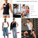 Nebility Shapewear Mens Compression Shirt Body Shaper Slimming Undershirts Sports Vest V Neck Sleeveless Workout Tank Tops (Black, XL)