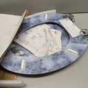 Angol Shiold Elongated Toilet Seat Molded Wood Toilet Seat with Quietly Close and Quick Release Hinges, Easy to Install also Easy to Clean (Elongated, Blue Marble) (Elongated-18.5)